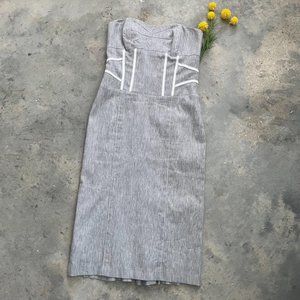 Bebe Gray Linen Strapless Dress - Size 4